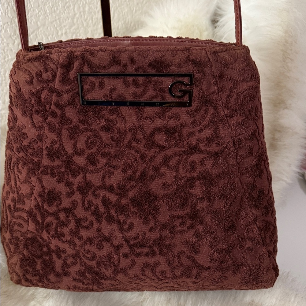 Givenchy Rich Burgandy Textured Shoulder Bag